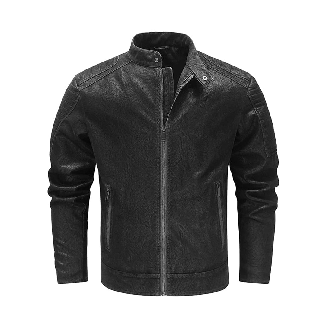Men's Classic Genuine Leather Biker Jacket