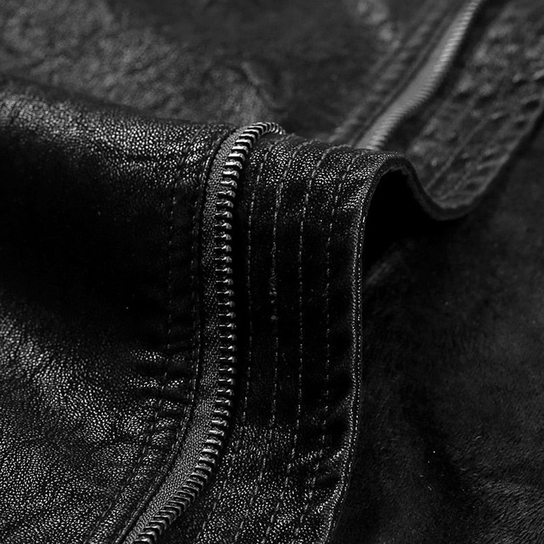Men's Classic Genuine Leather Biker Jacket