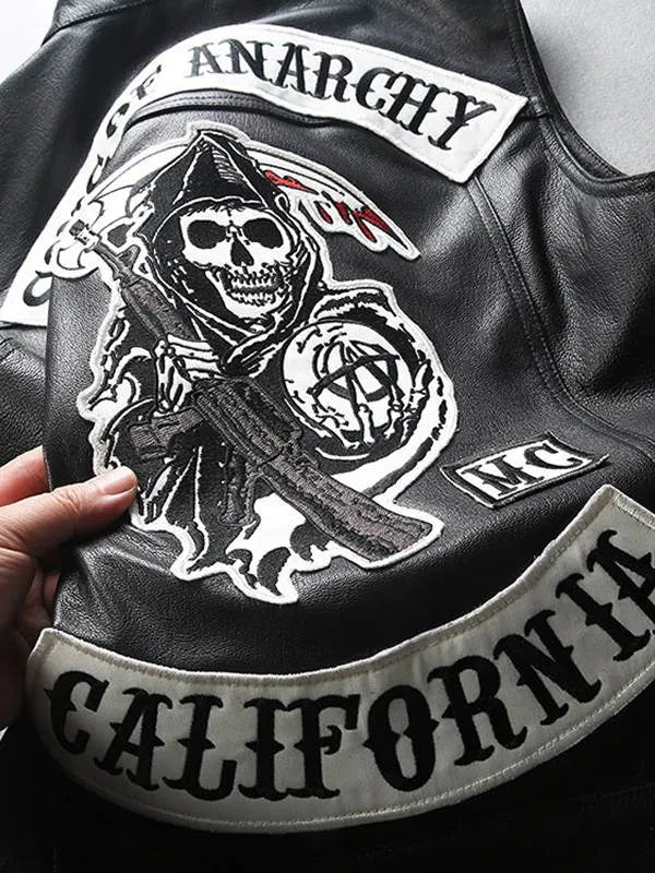 Sons of Anarchy Jax Teller Black Leather Vest - Iconic TV Jacket