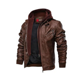 Mens Brown Salvador Premium PU Leather Jacket
