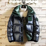 Winter New Men Down Hooded Wash-Free Glossy Jacket