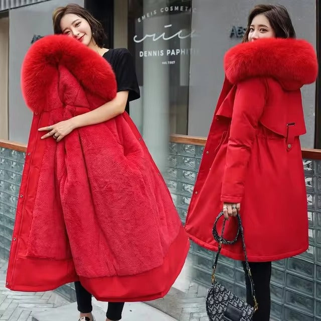 Womens Wool Liner Hooded Parka Long Coat