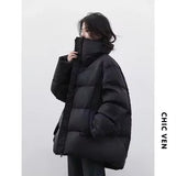 CHIC VEN Women™s Lightweight Down Coat - Winter Bread Down, Lapel Collar