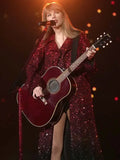 Taylor Swift The Eras Tour 2023 Red Sequin Coat - Concert & Stage Inspired Jacket