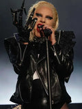 Lady Gaga Chromatica Ball Black Leather Jacket - Women’s Cropped Biker Concert Jacket