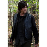 The Walking Dead Daryl Dixon Vest - Angel Wings Black Leather Vest