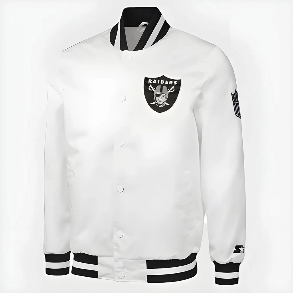 Tom Brady Las Vegas Raiders White Bomber Jacket