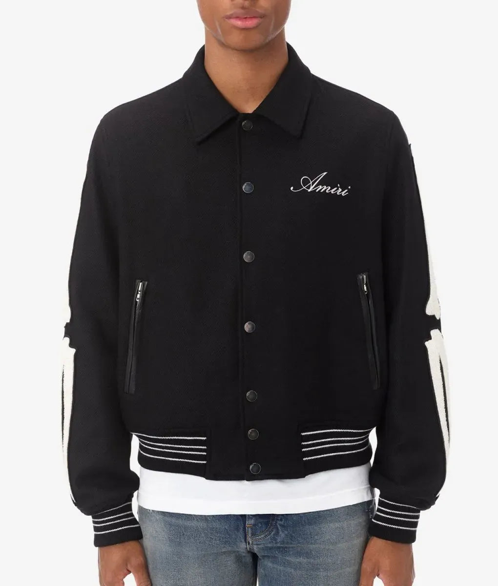 Amiri Bones Letterman Wool Jacket - Men & Women Varsity Jacket