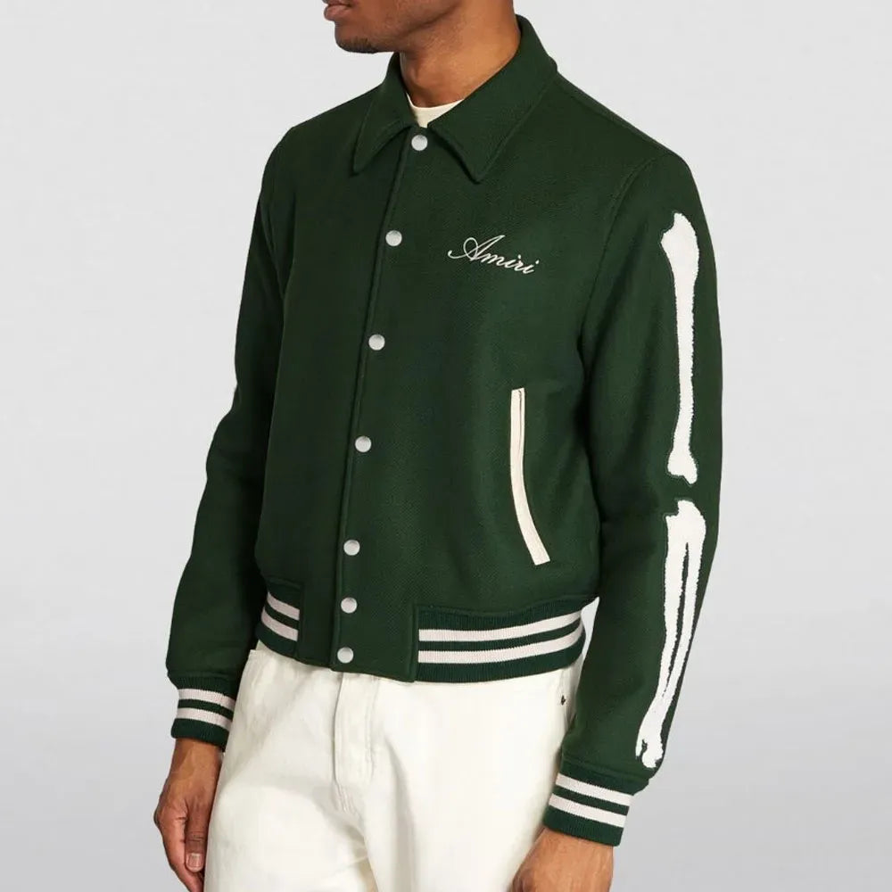 Amiri Bones Letterman Wool Jacket - Men & Women Varsity Jacket