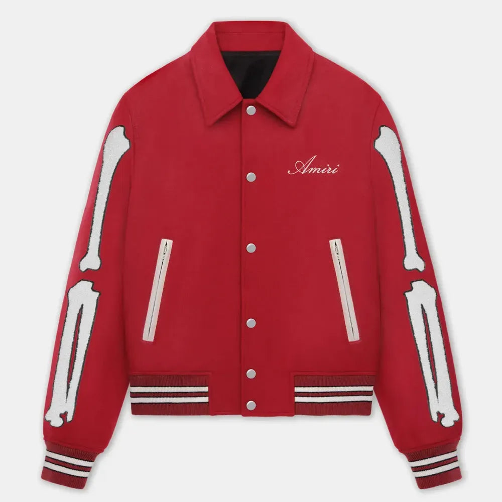 Amiri Bones Letterman Wool Jacket - Men & Women Varsity Jacket