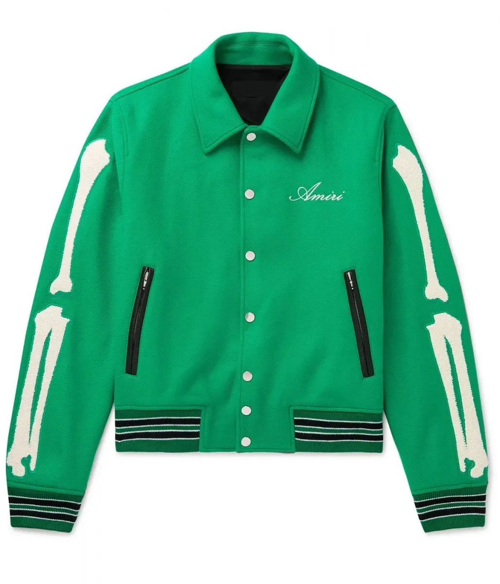 Amiri Bones Letterman Wool Jacket - Men & Women Varsity Jacket