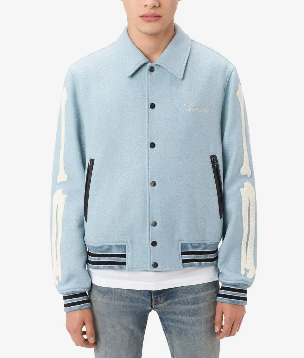 Amiri Bones Letterman Wool Jacket - Men & Women Varsity Jacket