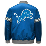 Detroit Lions Blue Striped Satin Jacket