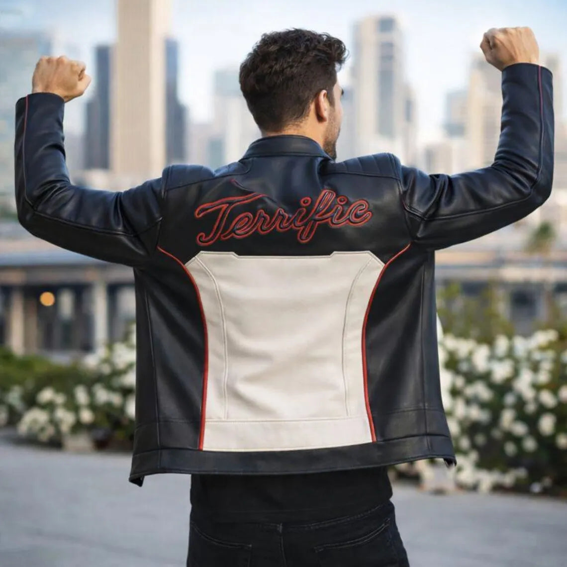 Mr. Terrific Leather Jacket - Fair Play Michael Holt Cosplay Biker Jacket