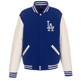 LA Dodgers Wool & Leather Varsity Jacket - Classic Royal Blue & White Baseball Jacket
