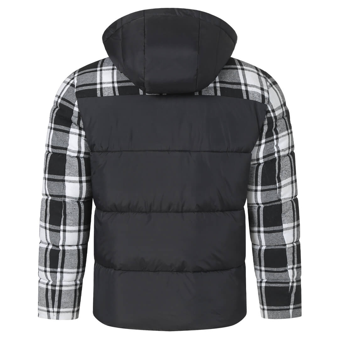 Men™s Plaid Puffer Jacket “ Insulated, Waterproof, Premium Polyester