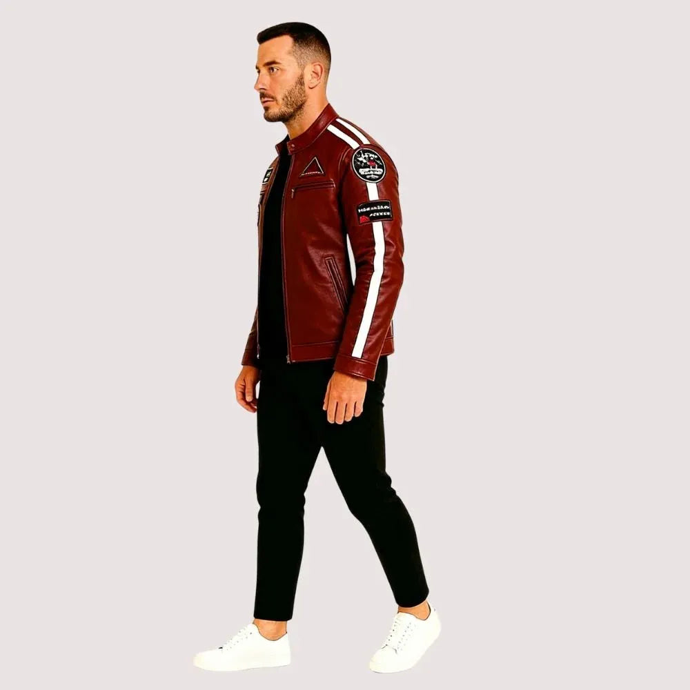 red biker jacket for men