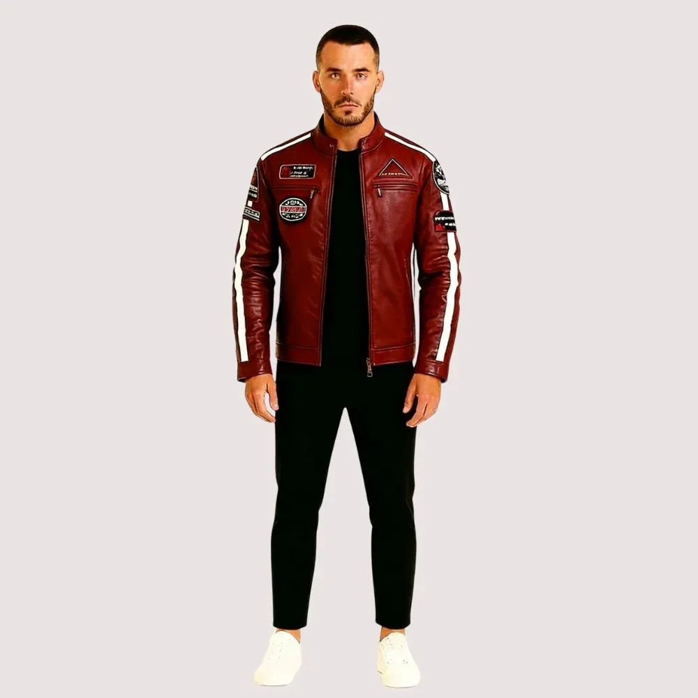 red biker jacket for men
