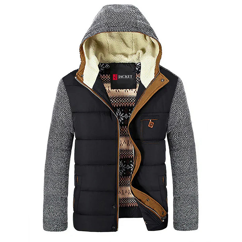 Black Winter Fleece Jacket for Men